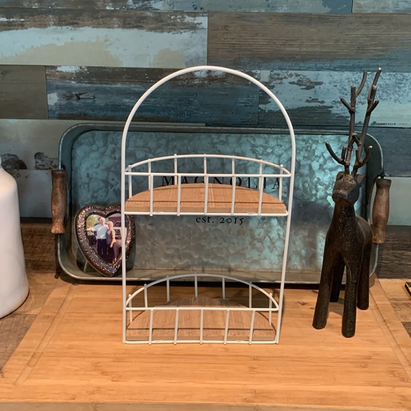 Perfect wood and metal tiered tray! - Picture 3 of 6